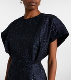 Carolina Herrera Fan floral jacquard gown