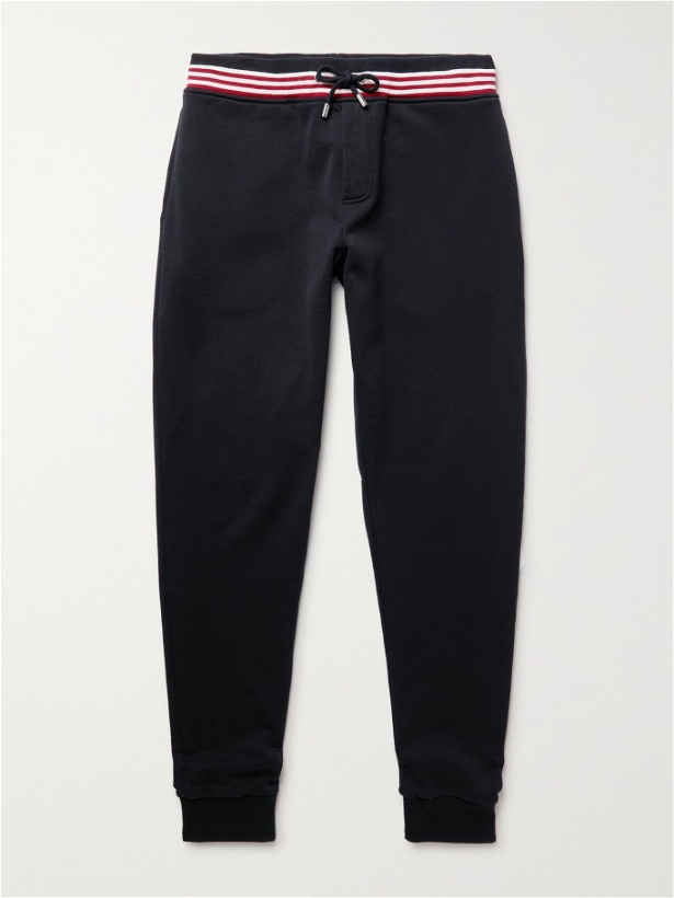 Photo: ORLEBAR BROWN - Beagi Contrast-Tipped Cotton-Jersey Sweatpants - Black
