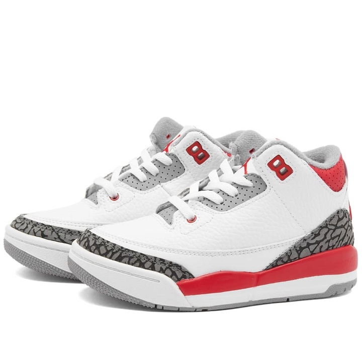 Photo: Air Jordan 3 Retro PS Sneakers in White/Red/Black/Cement