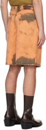 Dries Van Noten Orange Bleached Shorts