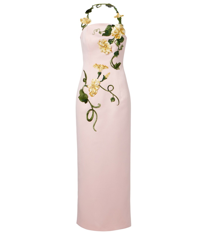 Photo: Leo Lin Ava floral-appliqué corset gown