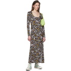 Les Reveries Black Floral Slit Dress