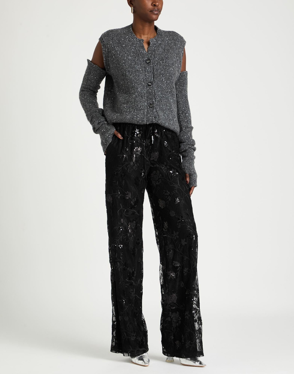 Manila Grace Womens Cardigan in Grey