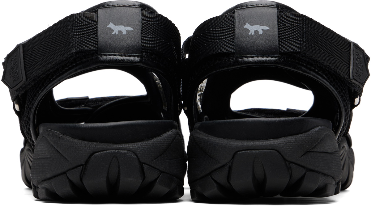 Maison Kitsuné Black Mesh Sandals