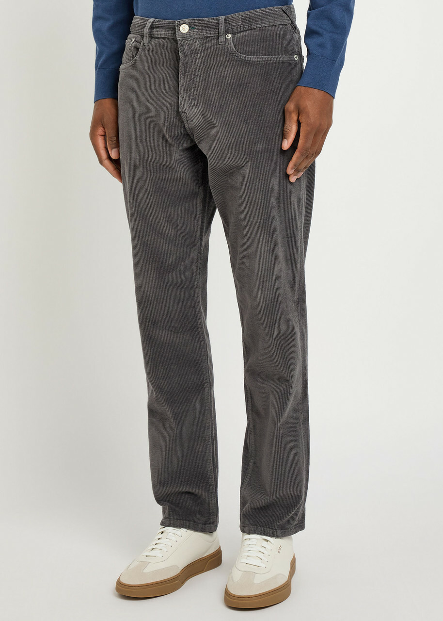 PS Paul Smith Tapered-leg Corduroy Trousers Grey
