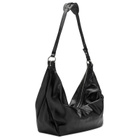 MARGE SHERWOOD Women's Belted Hobo Shoulder Bag - Large in Black Glossy Plain 