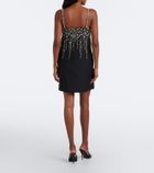 Valentino Crepe Couture crystal-embellished minidress