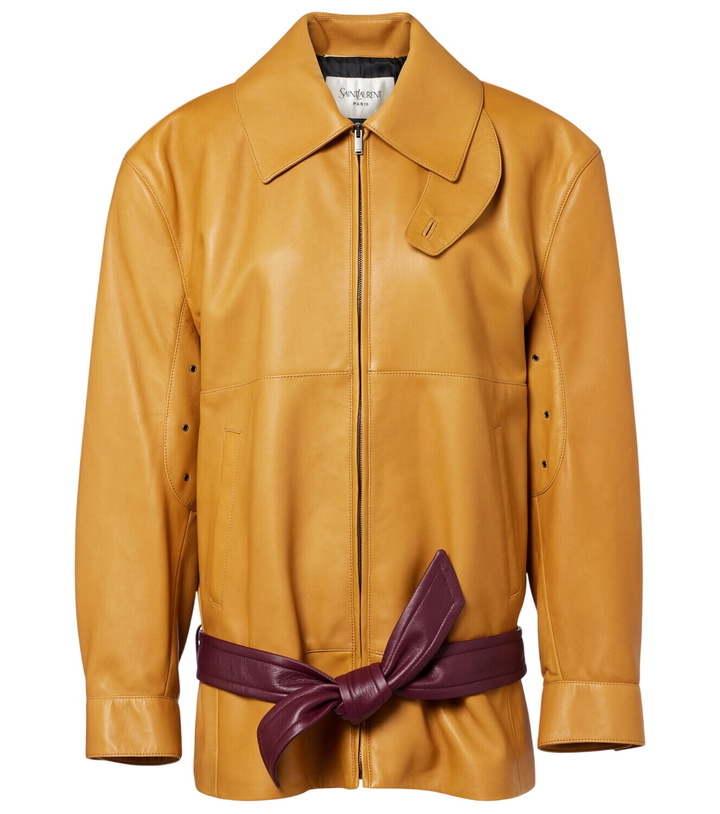 Photo: Saint Laurent Belted leather jacket