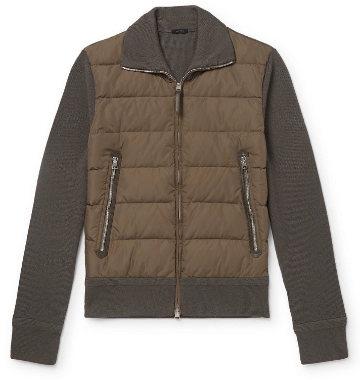 Photo: TOM FORD - Shell-Panelled Merino Wool Down Jacket - Army green