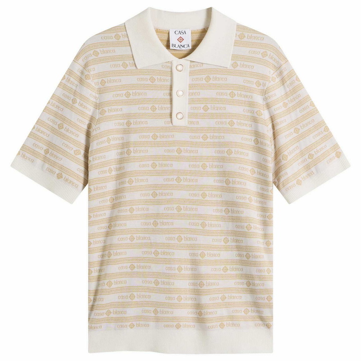 Photo: Casablanca Men's Wordmar Merino Wool Polo in Beige