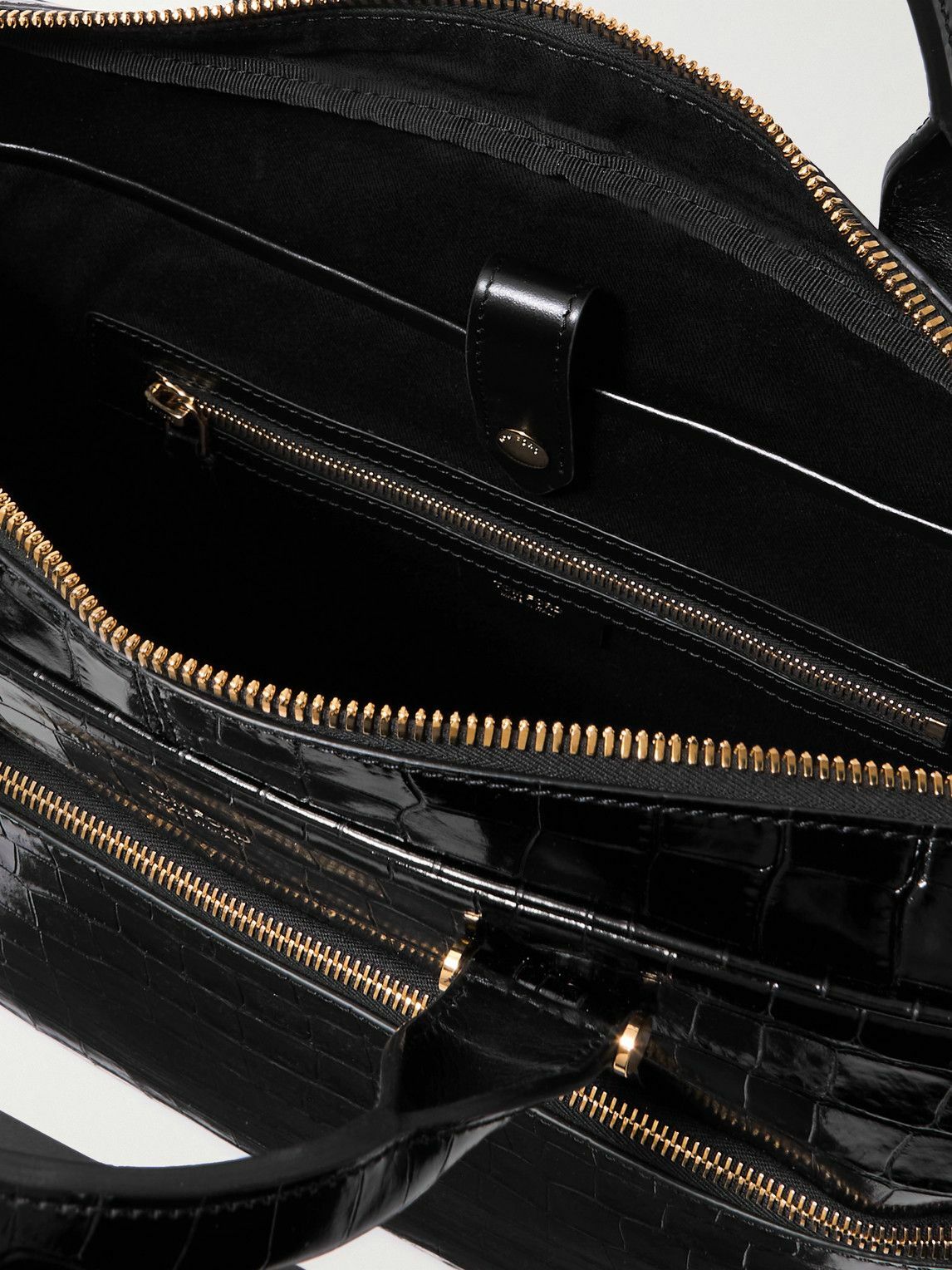 TOM FORD - Croc-Effect Leather Briefcase
