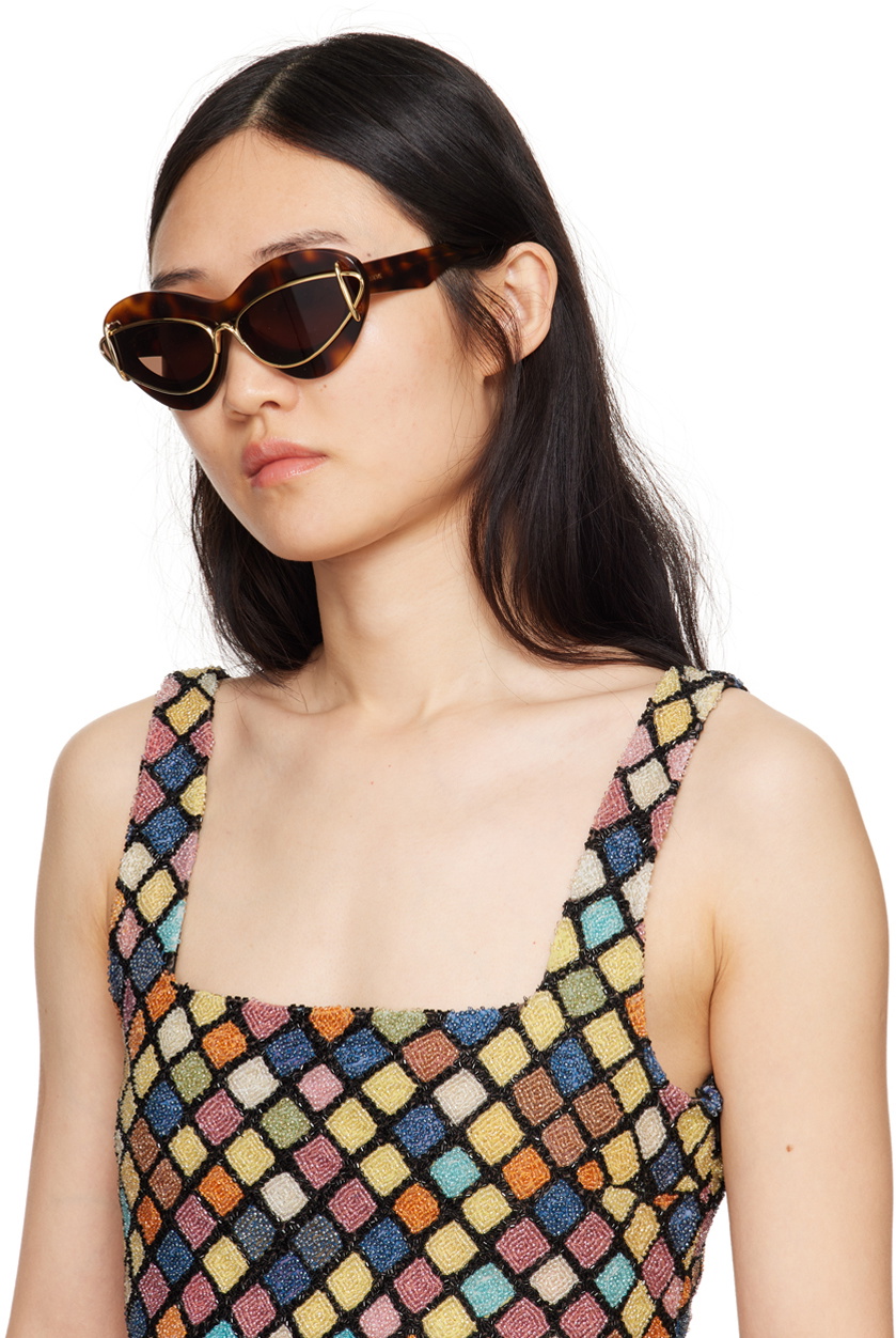 LOEWE Tortoiseshell Cateye Double Frame Sunglasses Loewe