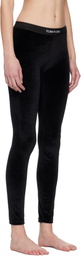 TOM FORD Black Stretch Lustrous Velour Signature Leggings