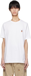 Pop Trading Company White Embroidered T-Shirt