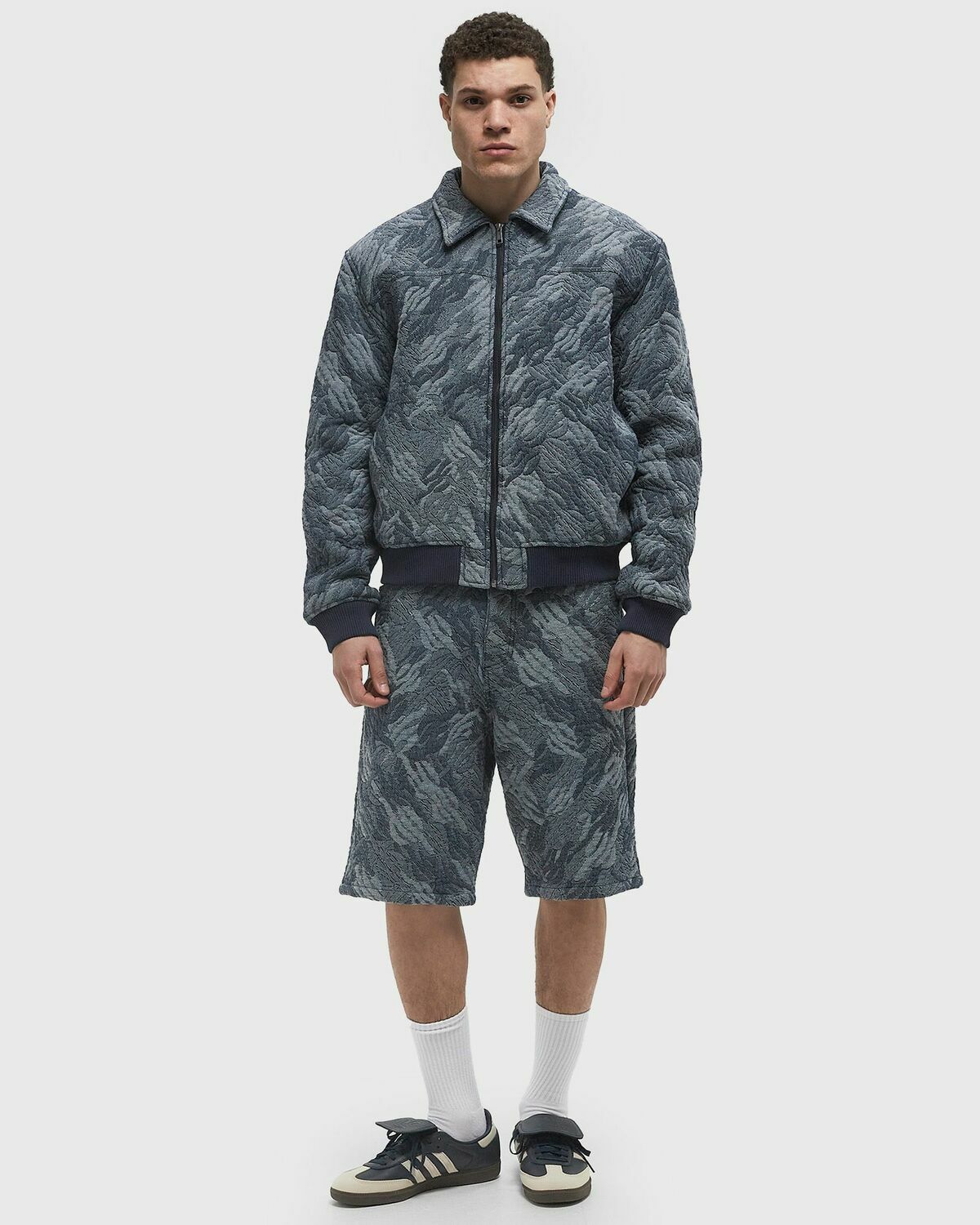 Daily Paper Camo monogram jeans shorts Blue Mens Casual Short