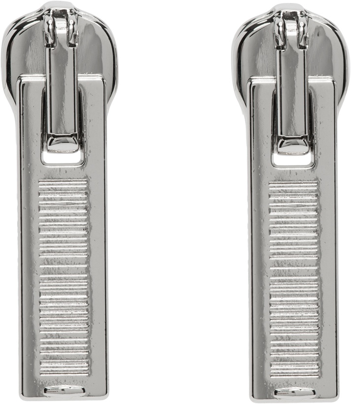 Photo: VTMNTS Silver Barcode Zipper Earrings