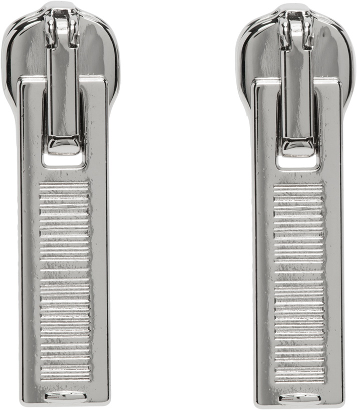 Photo: VTMNTS Silver Barcode Zipper Earrings