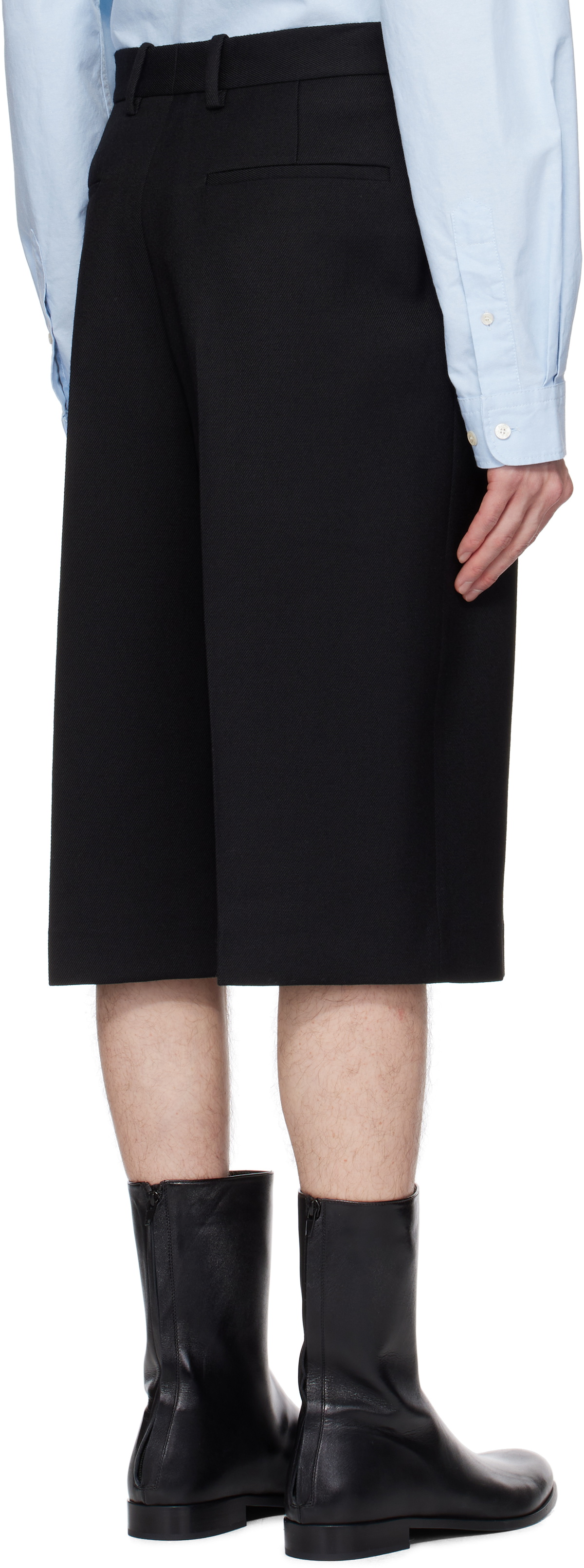 パンツ Acne Studios Black Tailored Shorts 44 Acne Studios - Tailored wool shorts - Black