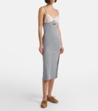 Miu Miu Lace-trimmed silk jersey midi dress