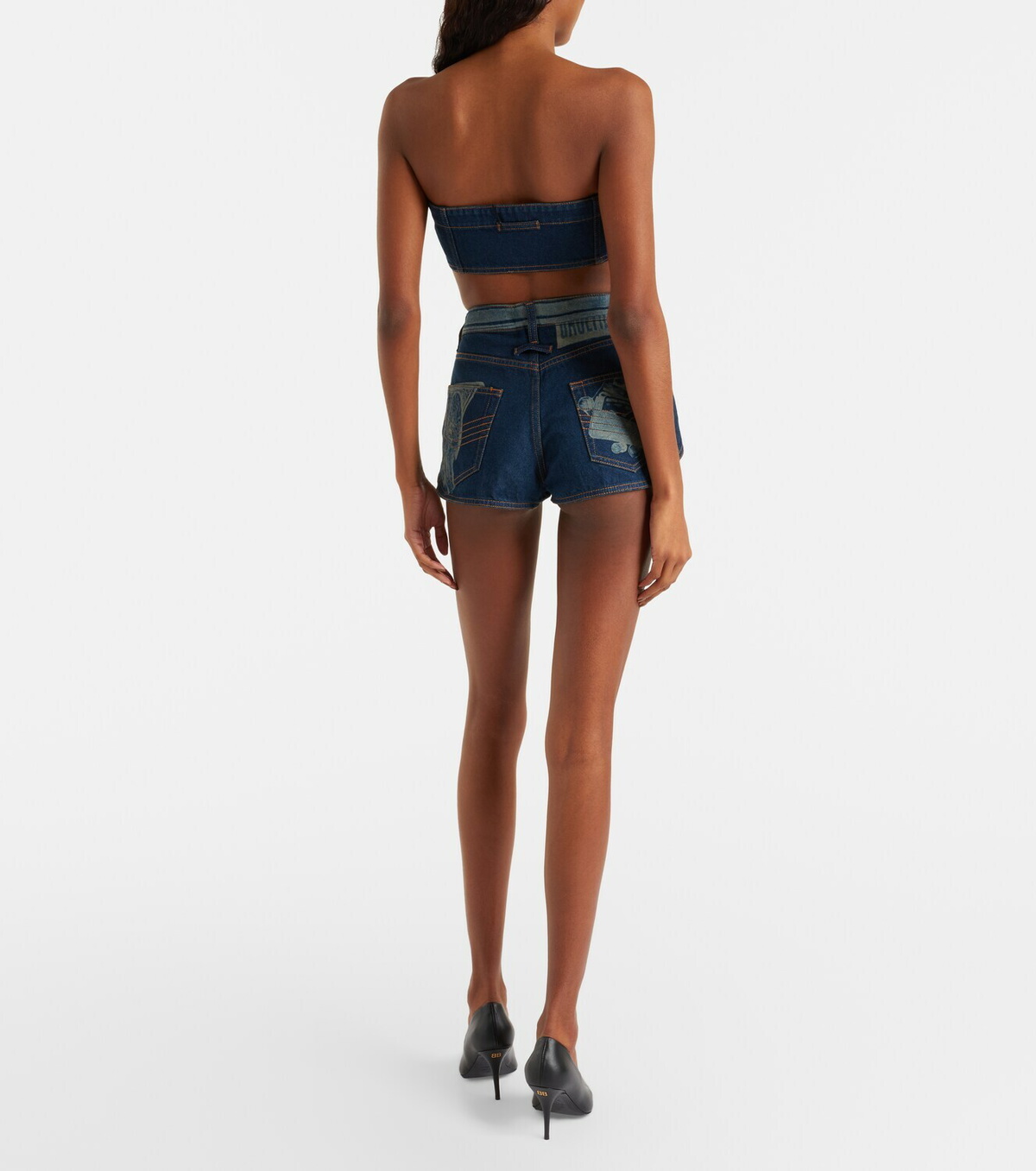 Jean Paul Gaultier Trompe-l'œil denim shorts