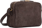 Valentino Garavani Brown Camera Case Antibes Suede Bag
