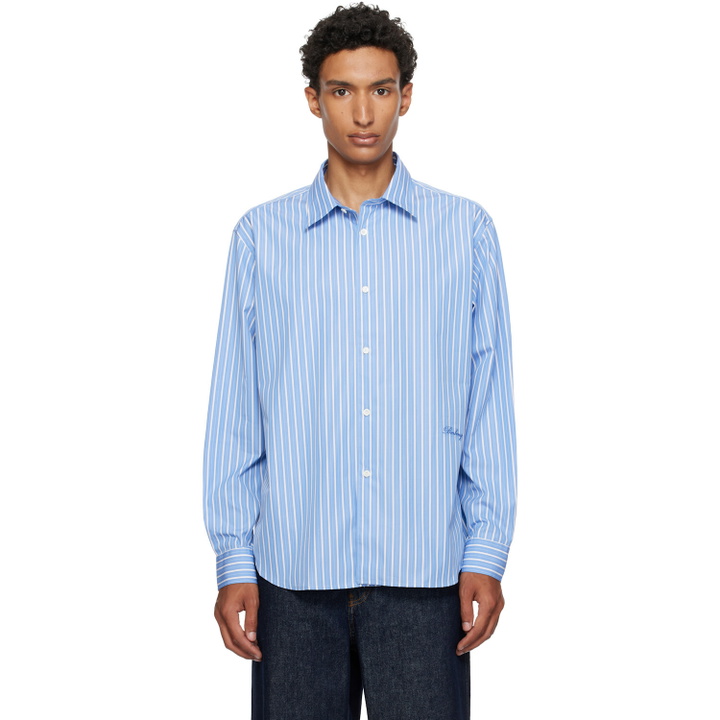 Photo: Burberry Blue Relaxed Fit Striped Cotton Shirt