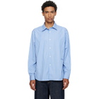 Burberry Blue Relaxed Fit Striped Cotton Shirt