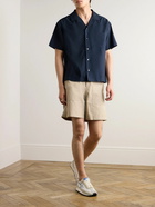 FRAME - Camp-Collar Lyocell-Blend Twill Shirt - Blue