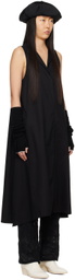 Y's Black Sleeveless Midi Dress