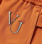 Undercover - Valentino Tapered Printed and Embroidered Nylon-Blend Sweatpants - Orange