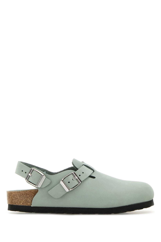 Photo: Birkenstock Mint Green Suede Tokyo Slippers