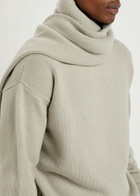 Calvin Klein Scarf-effect Cashmere Jumper Pearl