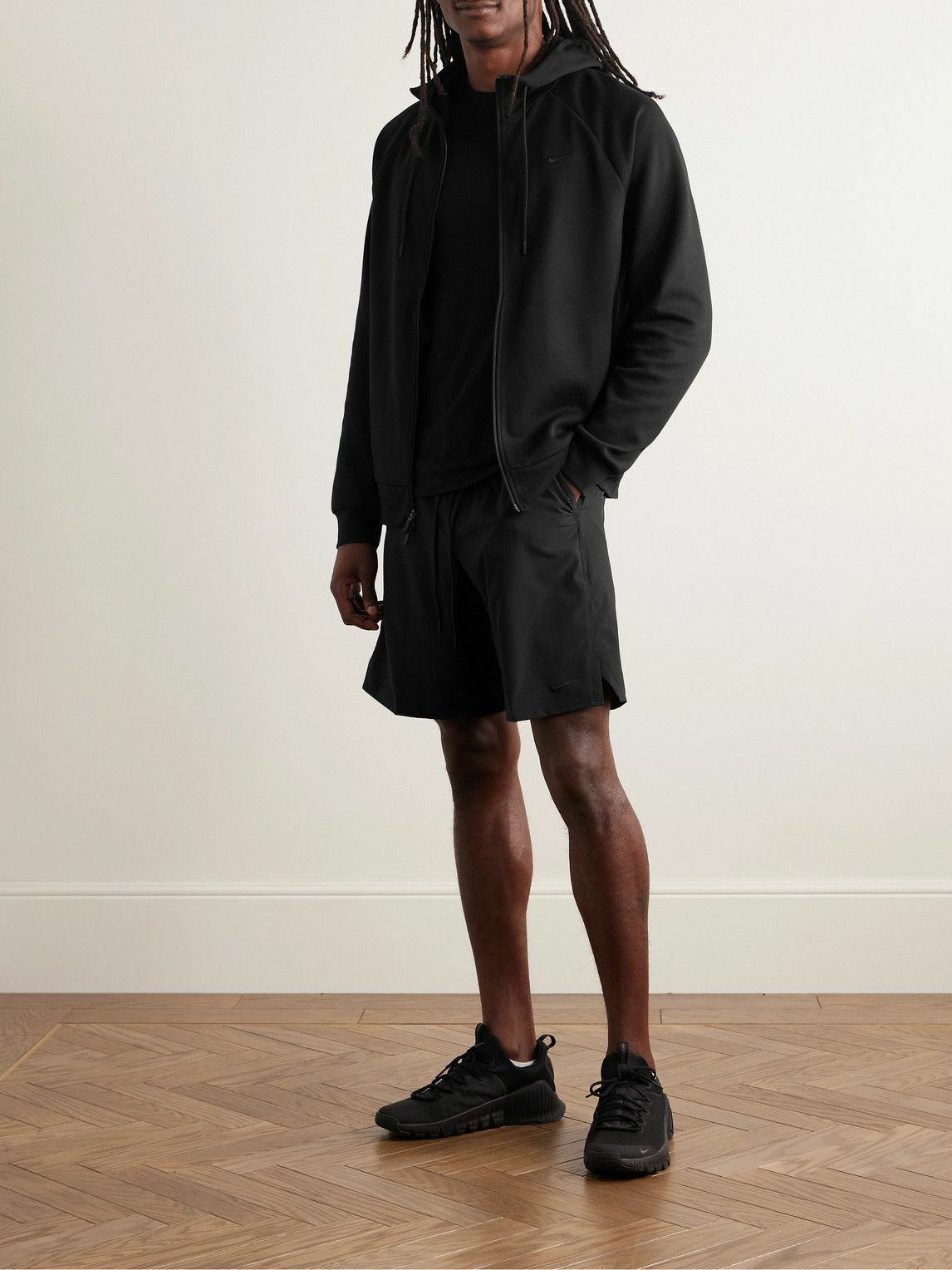 Nike Training - Logo-Embroidered Dri-FIT UV Zip-Up Hoodie - Black