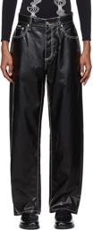 Eytys Black Orion Faux-Leather Trousers