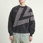 Umbro Men's Washed Diamond Drill Sweat in Black/Volcanic Ash