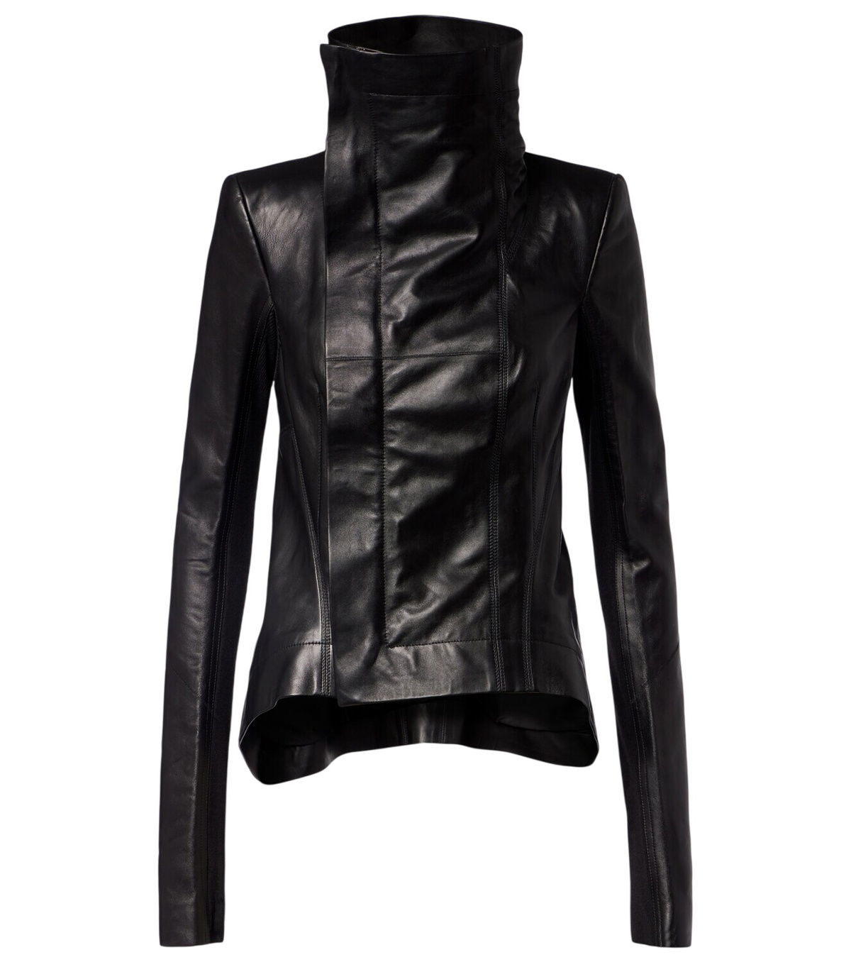 Rick Owens Black Micro Biker Leather Jacket Rick Owens