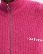 Cole Buxton EMBROIDERED RIB KNIT ZIP THROUGH pink Mens Pullovers/Zippers & Cardigan