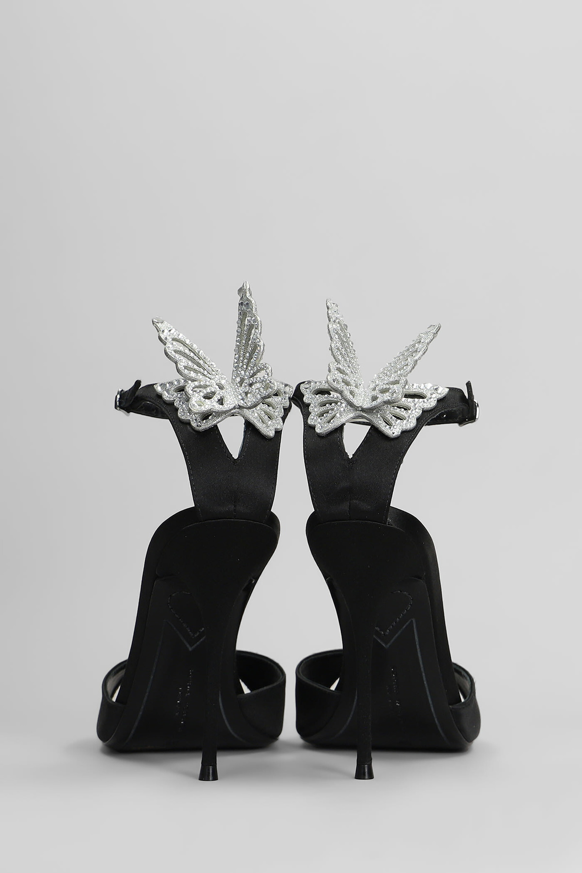 Sophia Webster Aura Sandals In Black Satin