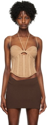ANDREĀDAMO Beige Cutout Tank Top