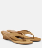Le Monde Béryl Micro Wedge 40 suede thong sandals