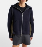 Sacai Paneled zip-up hoodie