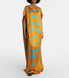 Dries Van Noten Printed satin maxi dress