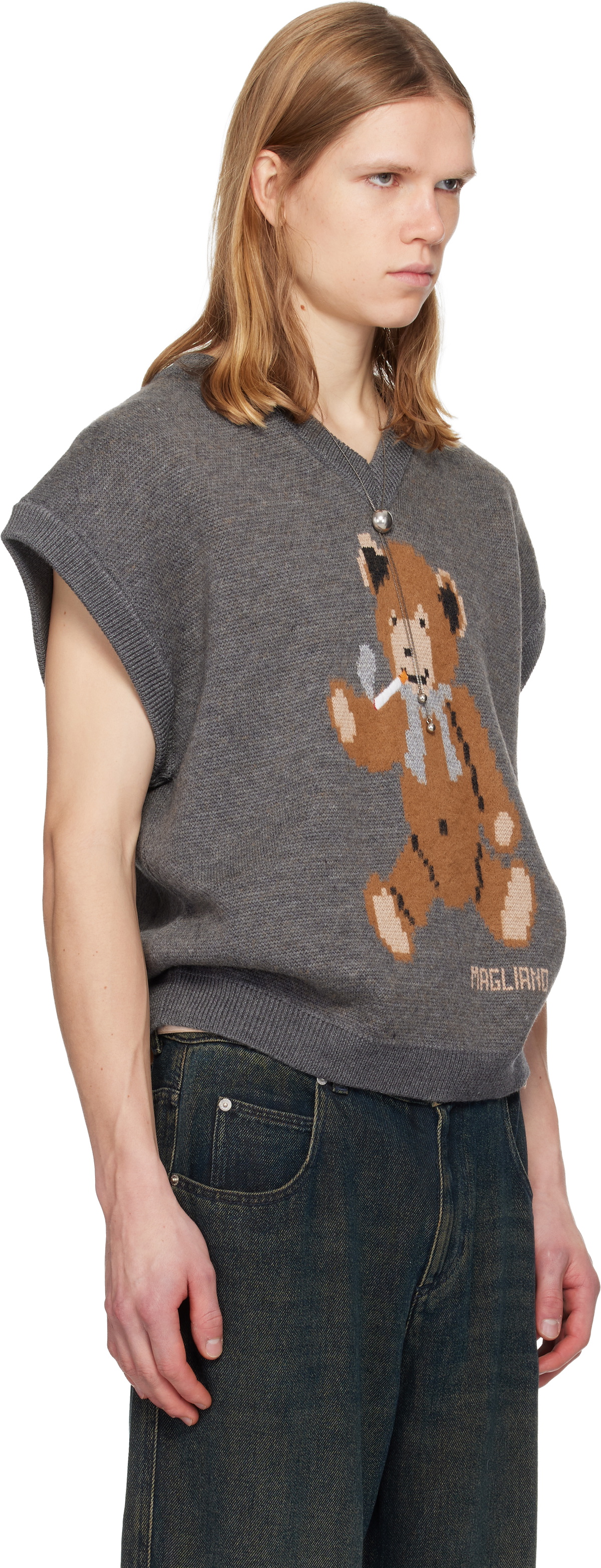 Magliano Gray Teddy Bear Vest
