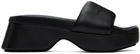 Alexander Wang Black Platform Sheep Leather Float Slides