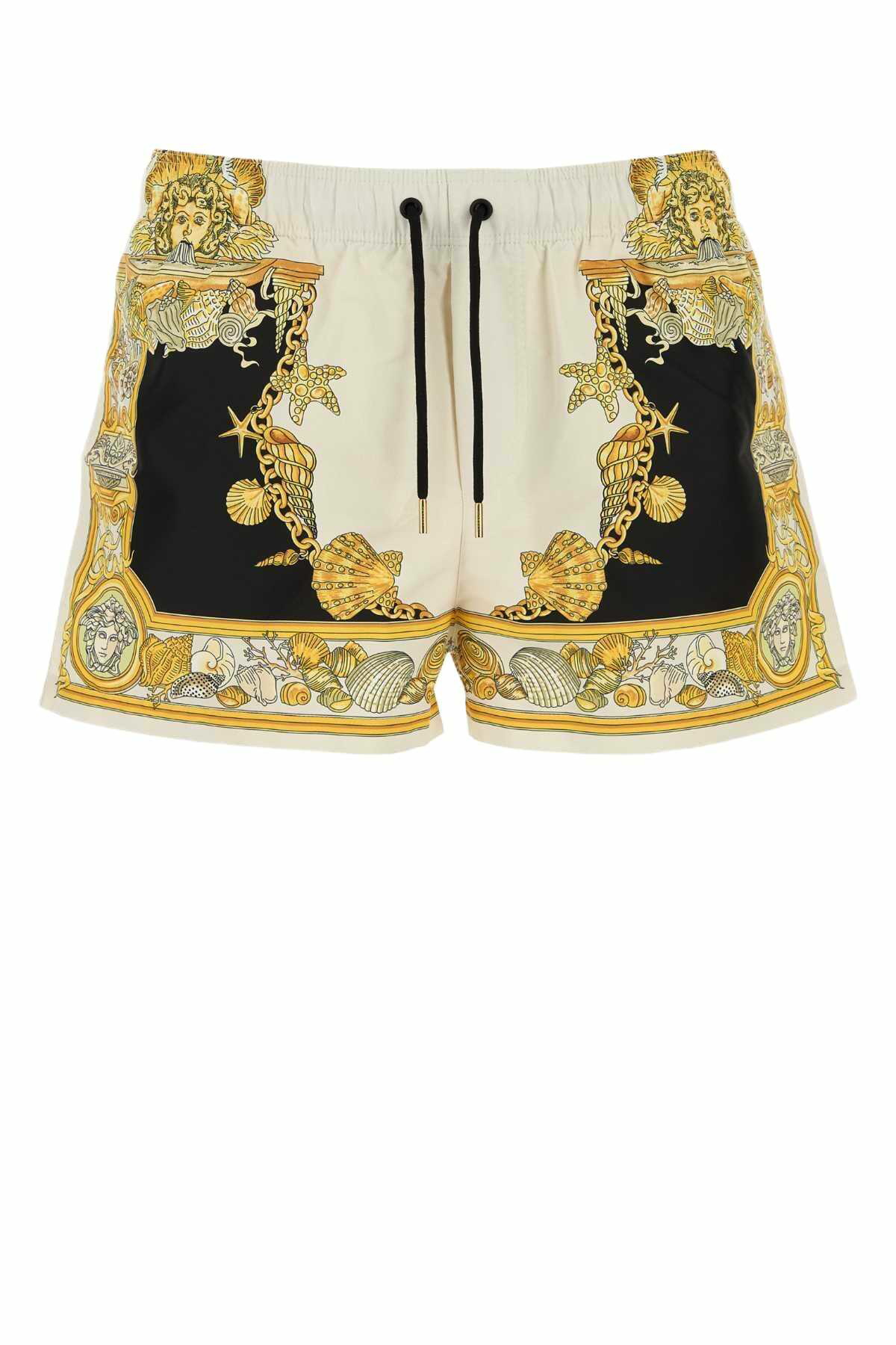 ショートパンツ VERSACE 'Barocco' shorts VERSACE Red Gold Denim Barocco Printed Logo Medusa Short