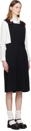 Comme des Garçons Girl Black Square Collared Pinafore Midi Dress