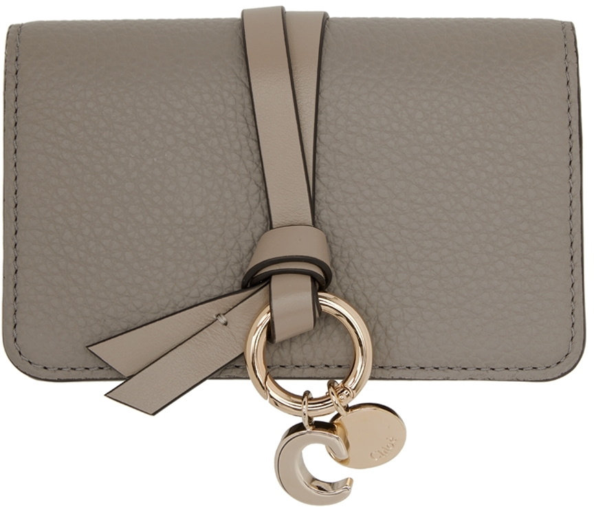 Chloé Gray Alphabet Business Card Holder