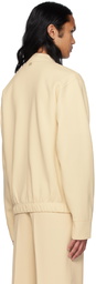 AMI Paris Beige Zipped Bomber Jacket