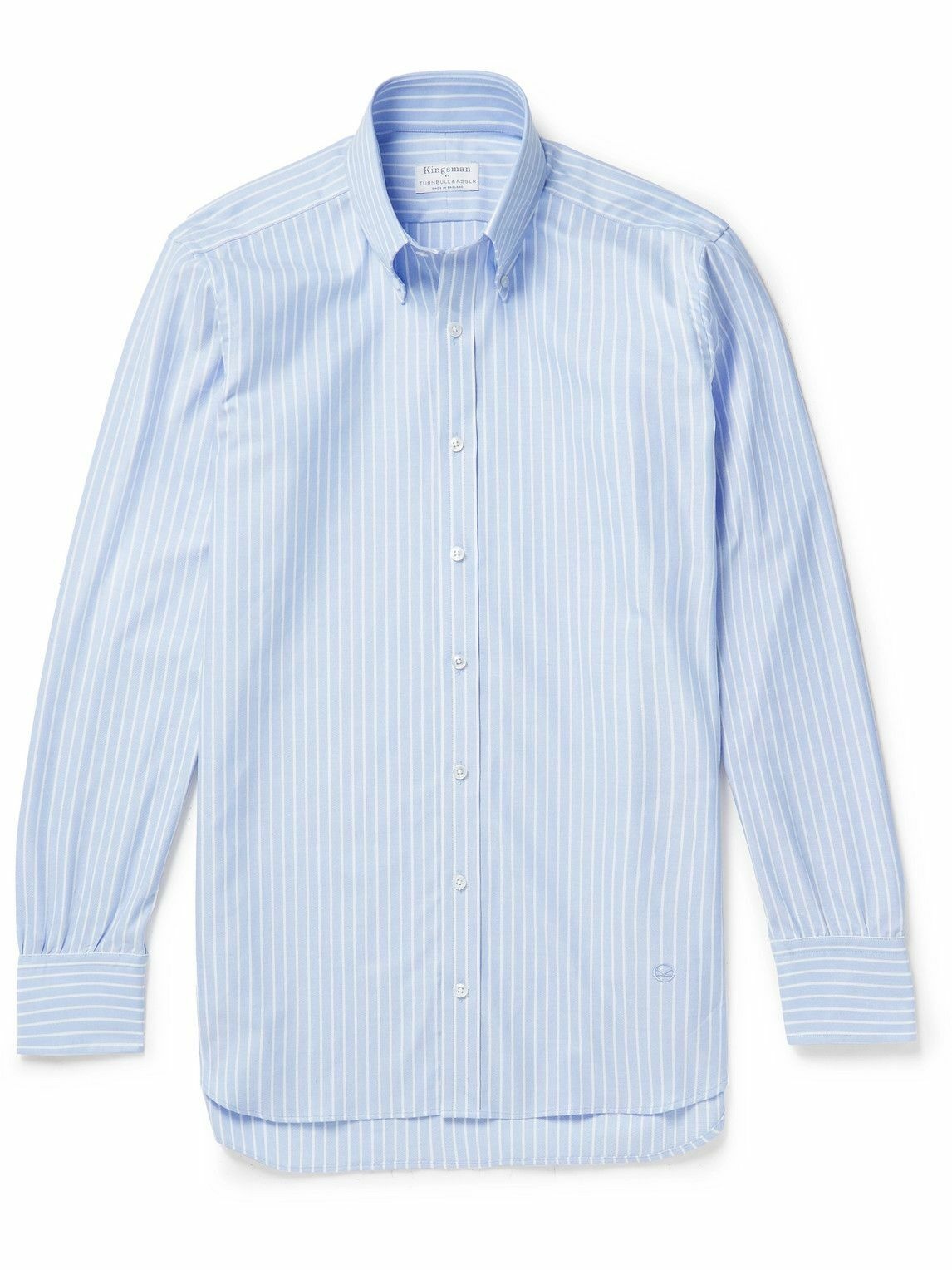 Photo: Kingsman - Button-Down Collar Striped Cotton Oxford Shirt - Blue