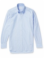 Kingsman - Button-Down Collar Striped Cotton Oxford Shirt - Blue
